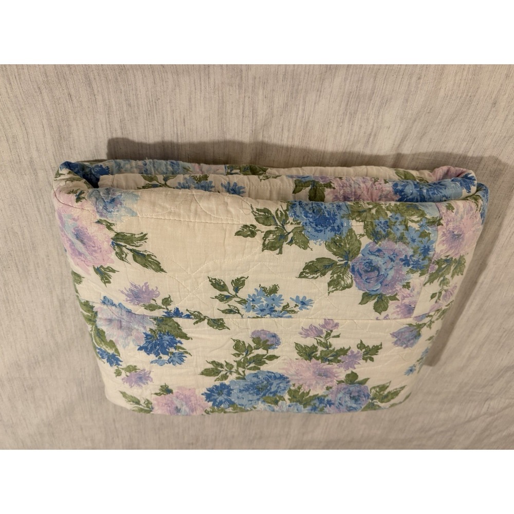 Vintage Purple Floral Patchwork Quilt 72x53.5" Cottagecore Farmhouse Handmade